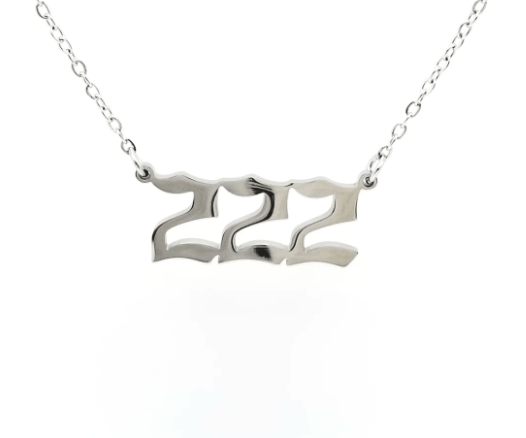Angel Number Necklace | 222 | Stainless Steel - Spiral Circle