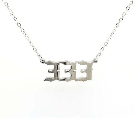 Angel Number Necklace | 333 | Stainless Steel - Spiral Circle