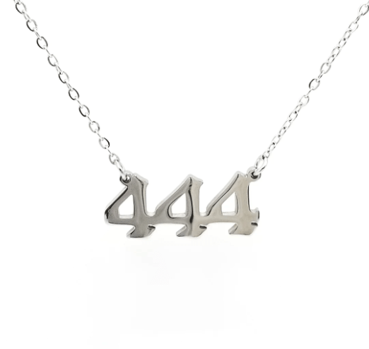 Angel Number Necklace | 444 | Stainless Steel - Spiral Circle