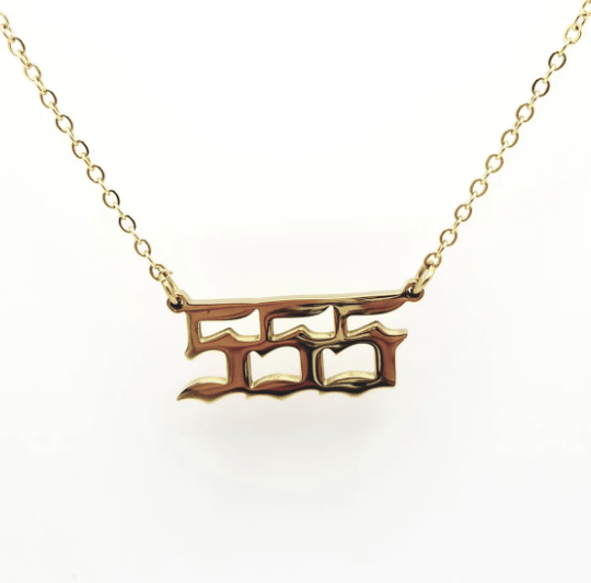 Angel Number Necklace | 555 | 18 k Gold Plated - Spiral Circle