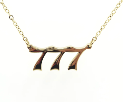 Angel Number Necklace | 777 | 18 k Gold Plated - Spiral Circle