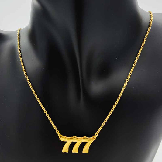 Angel Number Necklace | Gold - Spiral Circle