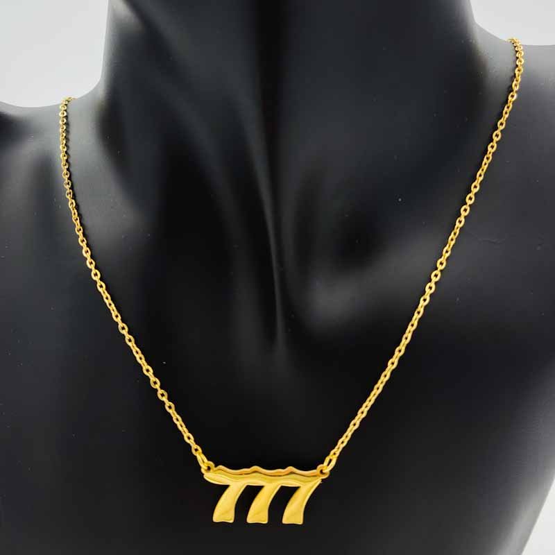 Angel Number Necklace | Gold - Spiral Circle