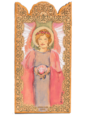 Angel of Love | Wooden Pocket Plaque - Spiral Circle