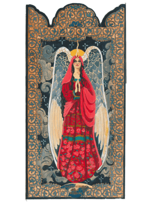 Angel Sophia | Wooden Pocket Plaque - Spiral Circle