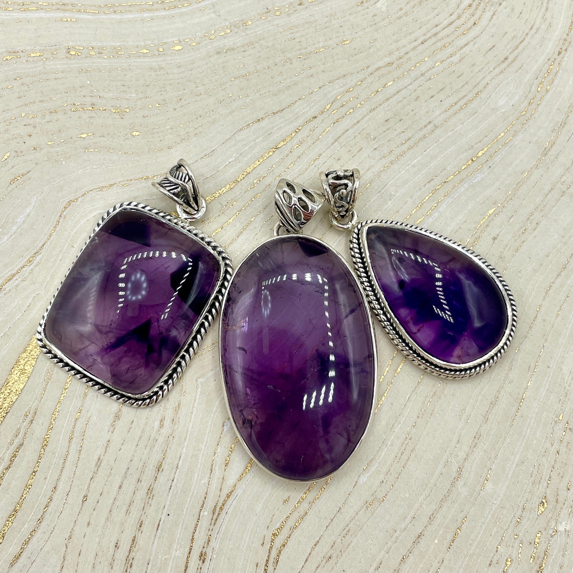 Angelic Amethyst Pendant | Sterling Silver - Spiral Circle