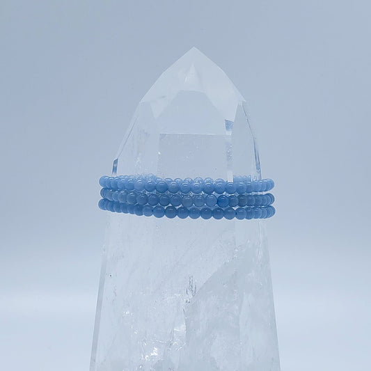 Angelite | Angelic communication | Stone Beaded Bracelet | 4mm - Spiral Circle