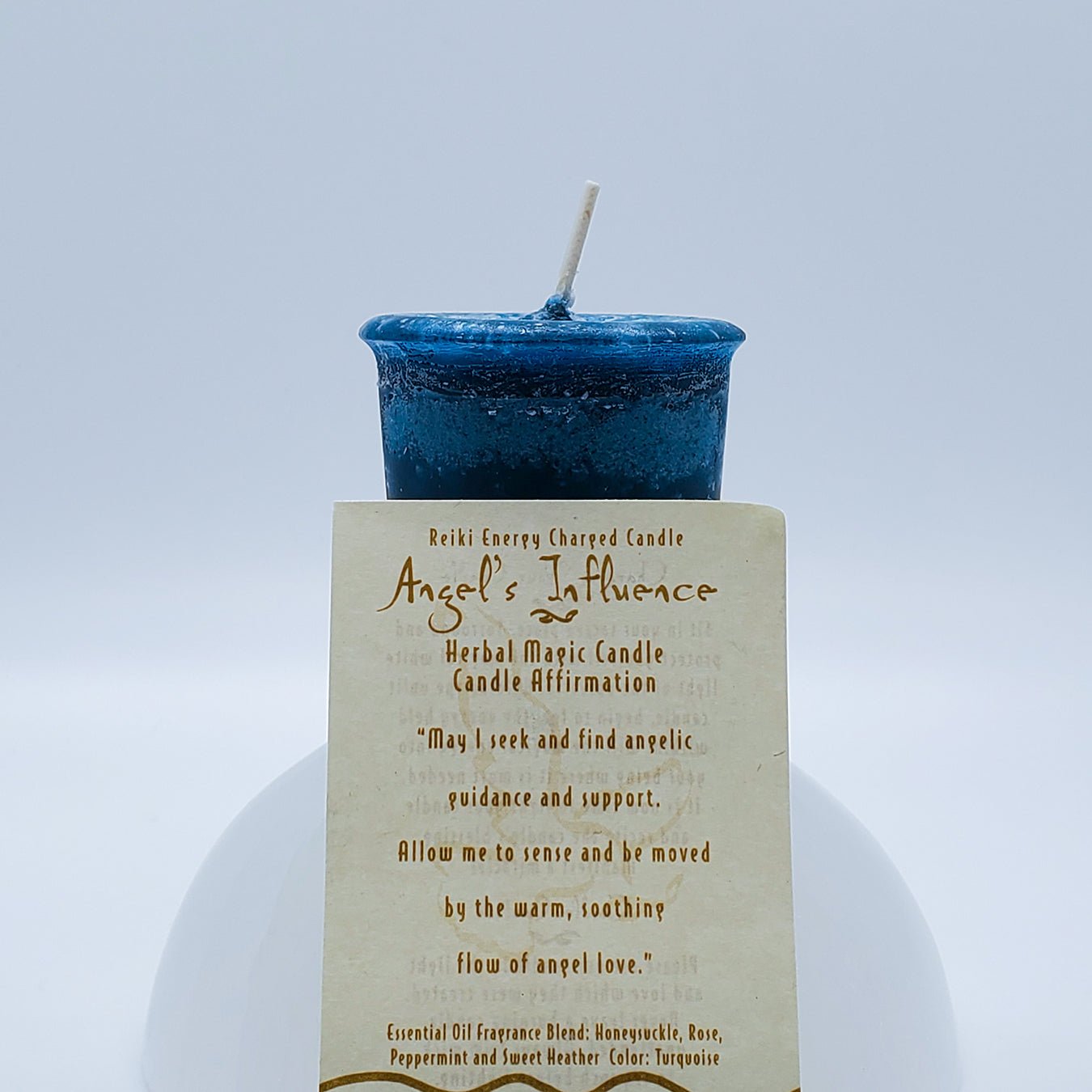 Angel's Influence | Turquoise | Votive Intention Candle | Reiki Charged - Spiral Circle