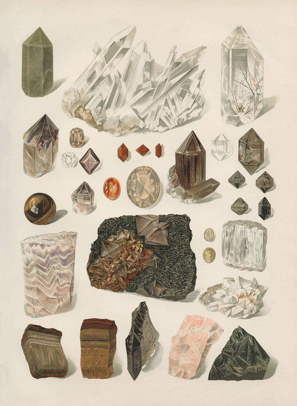 Antique Gem and Crystal Rock Art Print 16