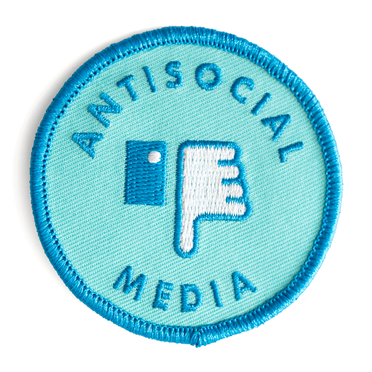 Antisocial Media Embroidered Iron-On Patch - Spiral Circle