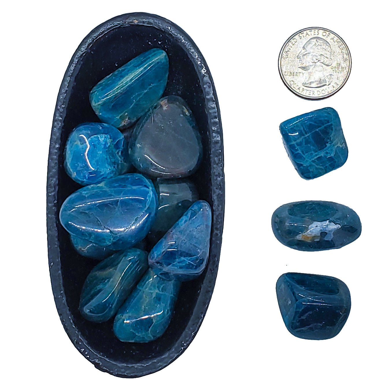 Apatite, Blue | Uplift Your Mood | Tumbled - Spiral Circle