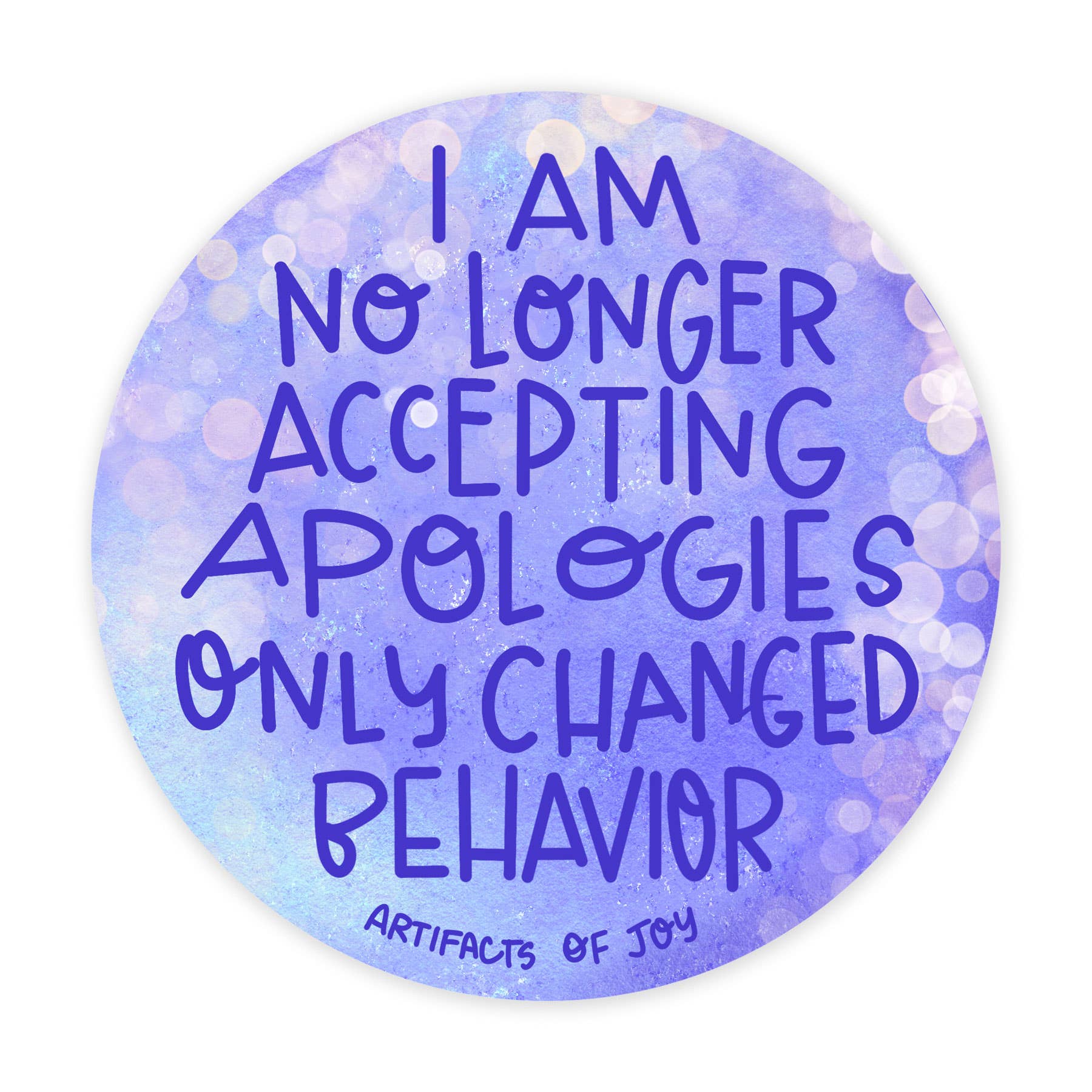 Apologies 3 Inch Sticker - Spiral Circle