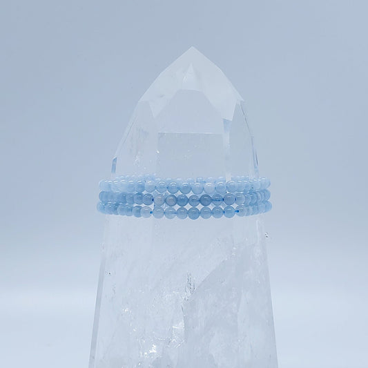 Aquamarine | Illumination | Stone Beaded Bracelet | 4mm - Spiral Circle