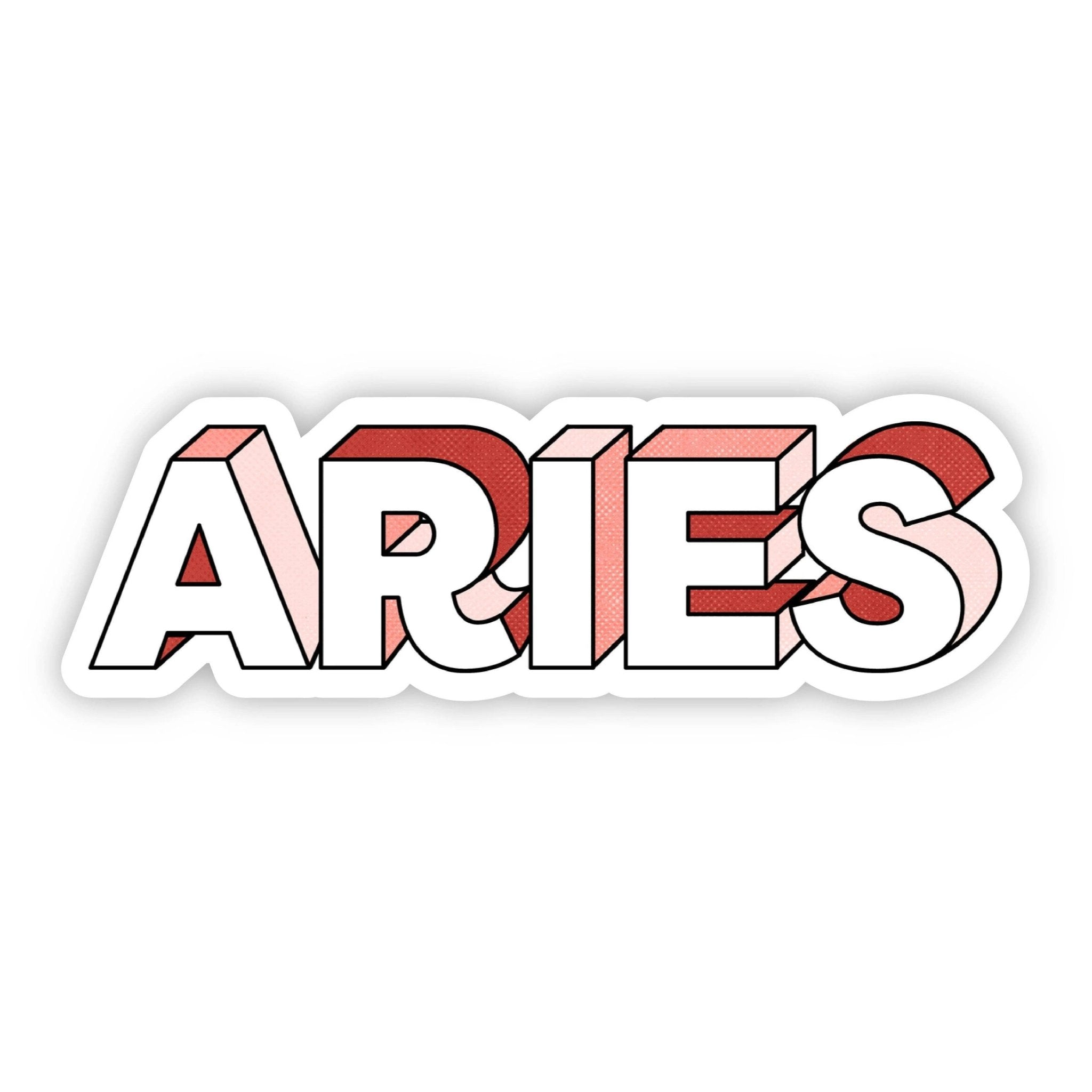 Aries Lettering Zodiac Sticker - Spiral Circle