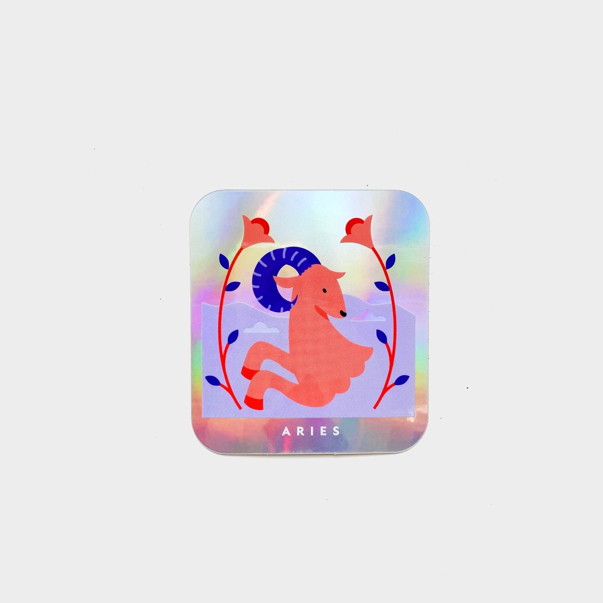 Aries | Rectangle Horoscope Sticker - Spiral Circle