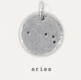 Aries Zodiac Constellation Charm - Spiral Circle