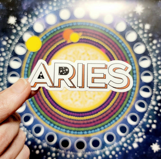 Aries | Zodiac Sign Stickers - Spiral Circle