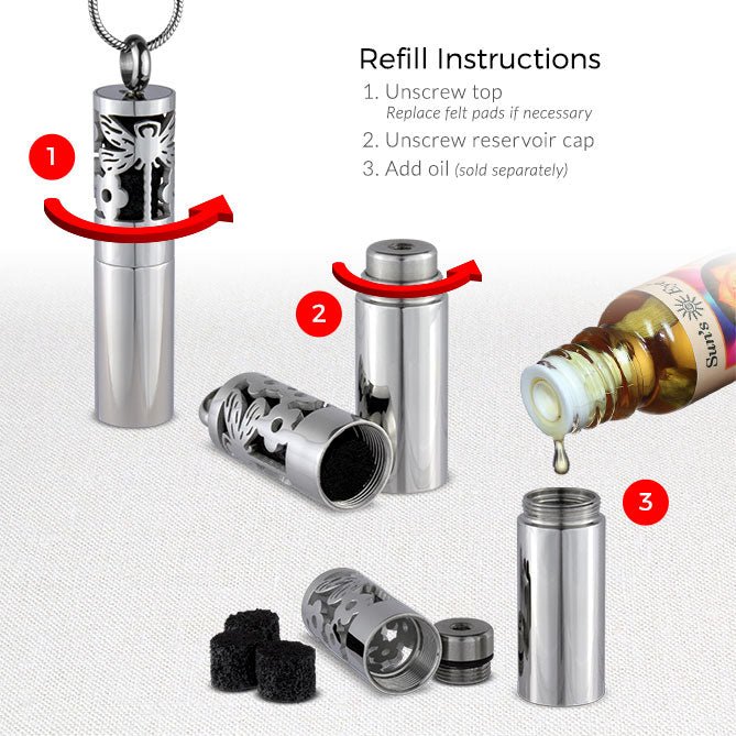 Aromatherapy Pendulum Locket - Spiral Circle