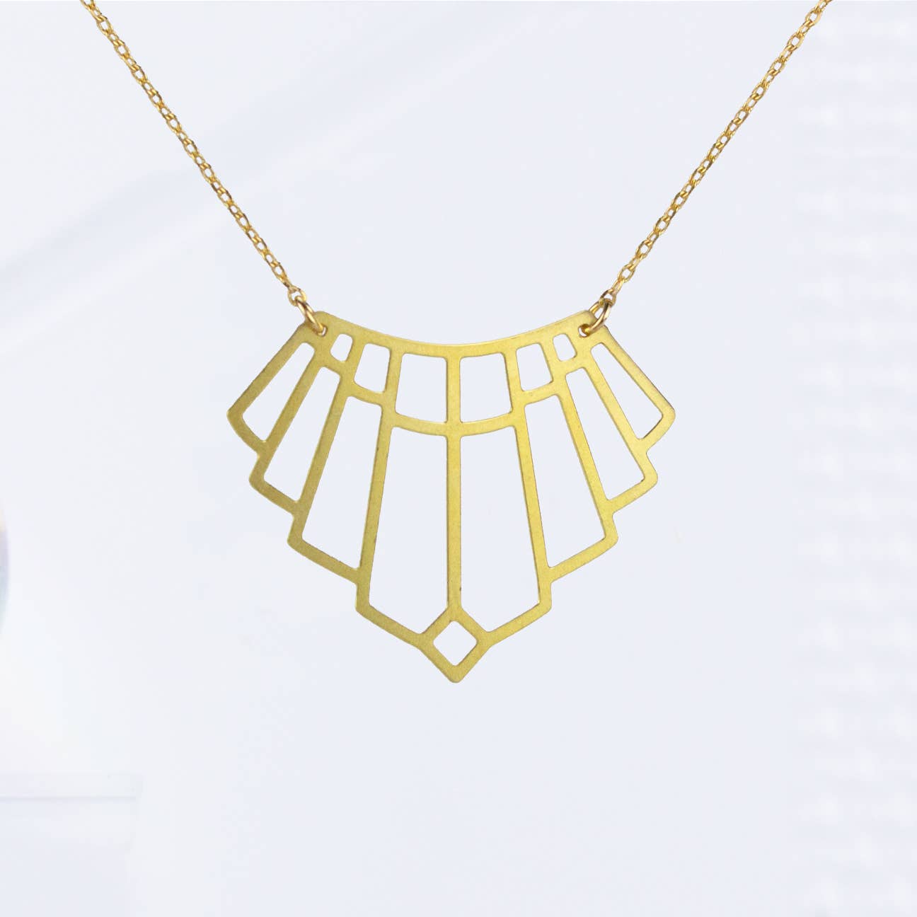 Art Deco Arch Necklace - Spiral Circle