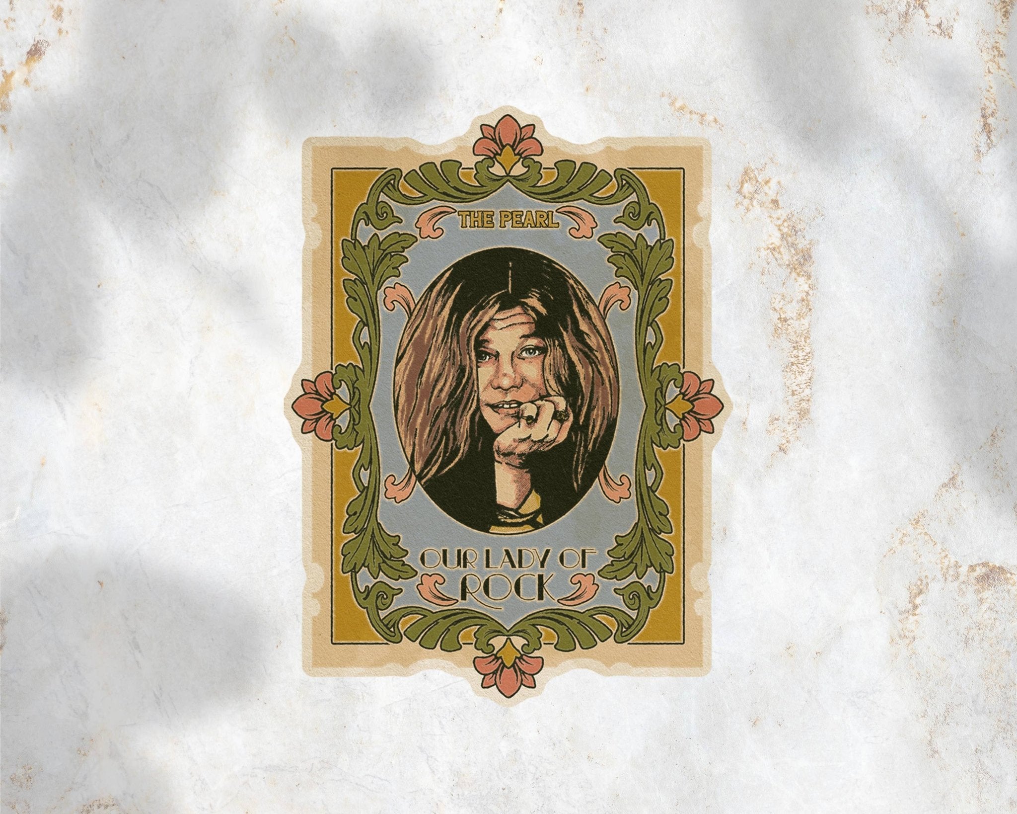 Art Nouveau Saint Card Stickers | The Pearl | Our Lady of Rock - Spiral Circle