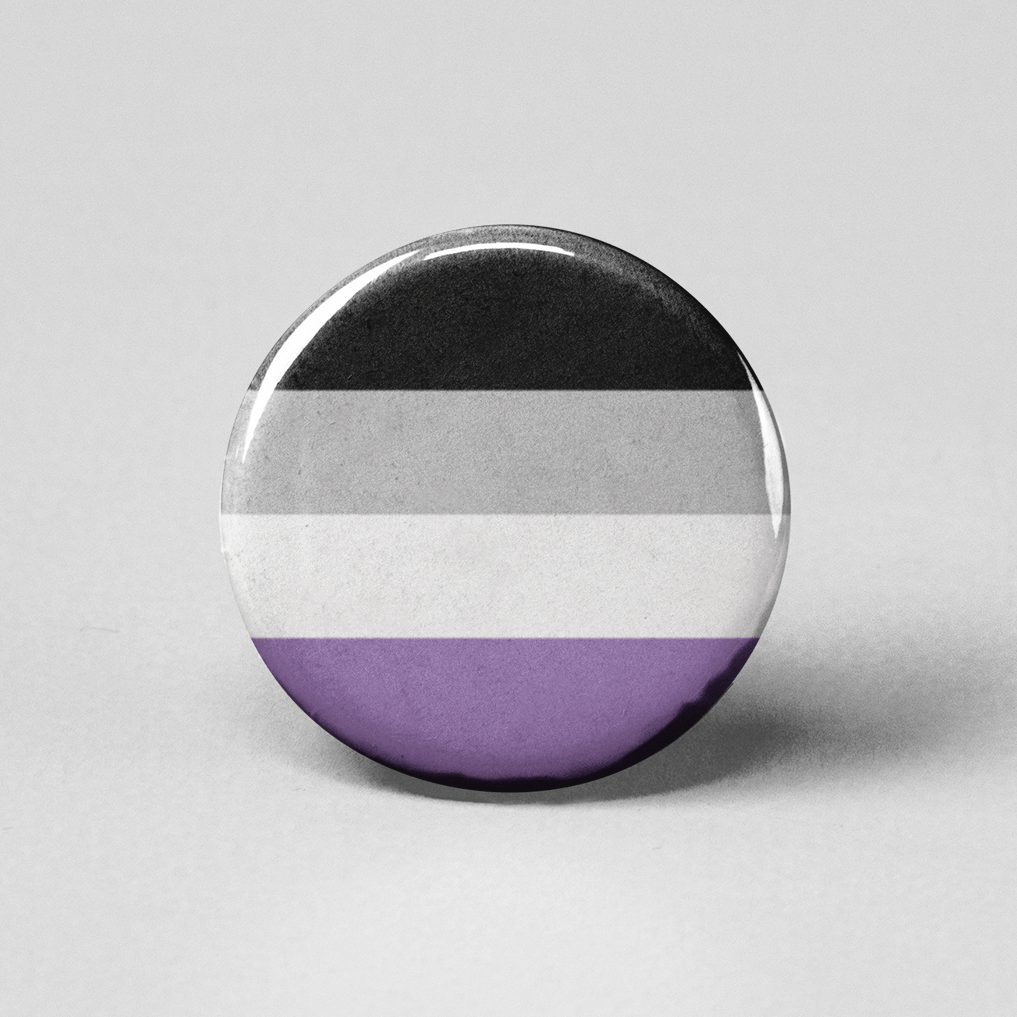 Asexual Flag Pinback Button - Spiral Circle