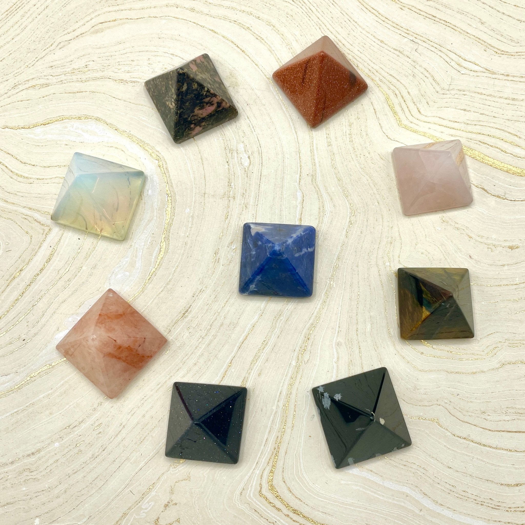 Assorted Crystal Pyramids - Spiral Circle