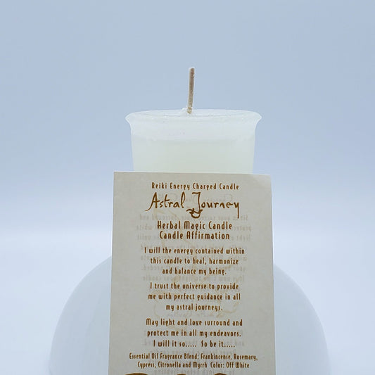 Astral Journey | White | Votive Intention Candle | Reiki Charged - Spiral Circle