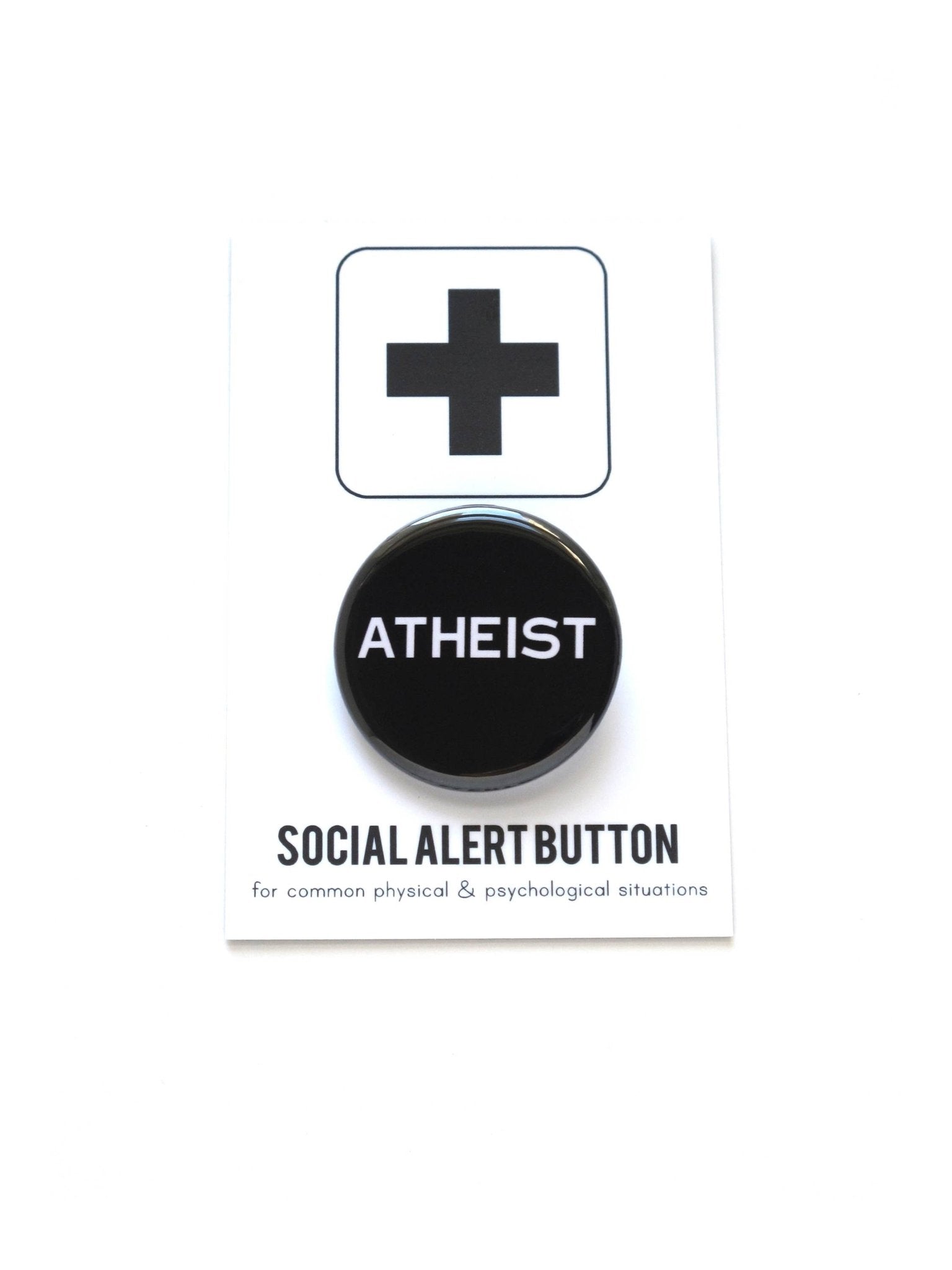 ATHEIST pinback button - Spiral Circle