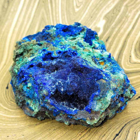 Azurite & Malachite Raw Pieces - Spiral Circle