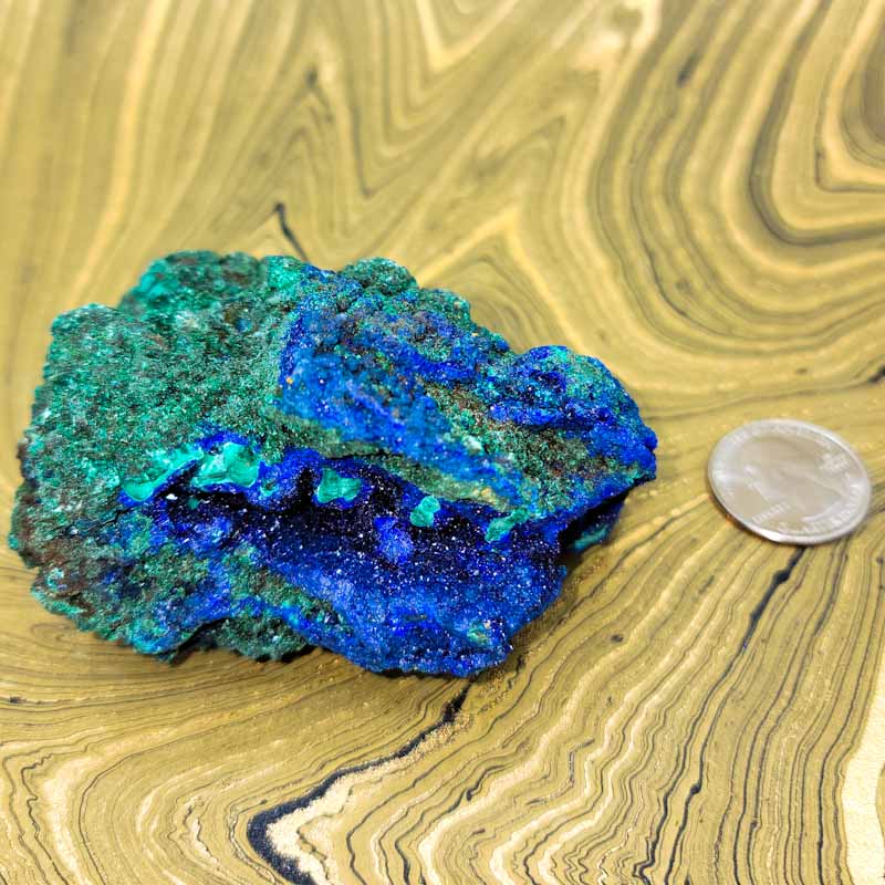 Azurite & Malachite Raw Pieces - Spiral Circle