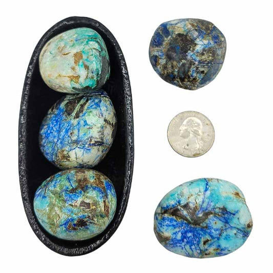 Azurite with Malachite | Tumbled - Spiral Circle