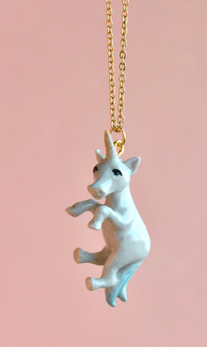 Baby Unicorn Necklace - Spiral Circle