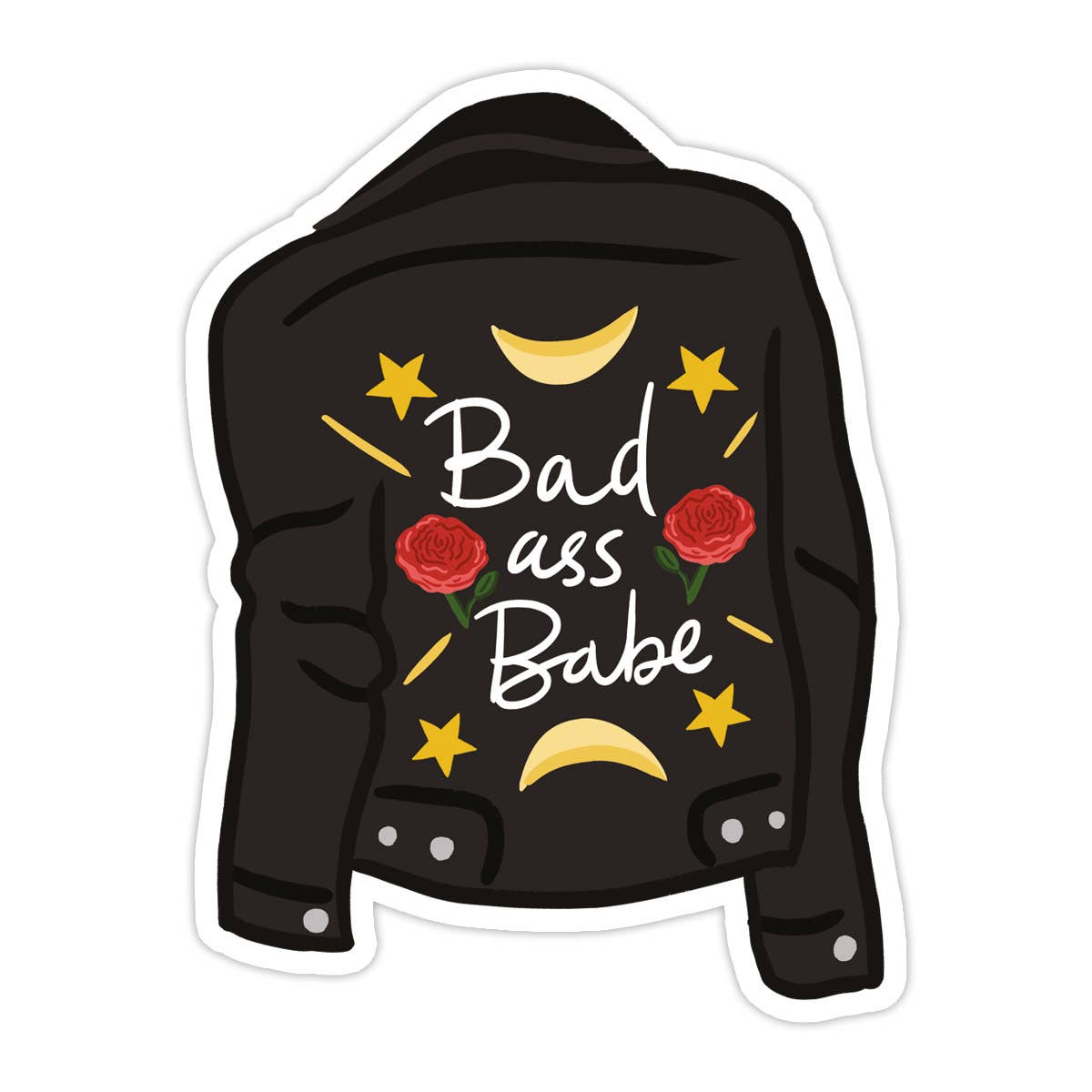 Bad A*s Babe Sticker - Spiral Circle
