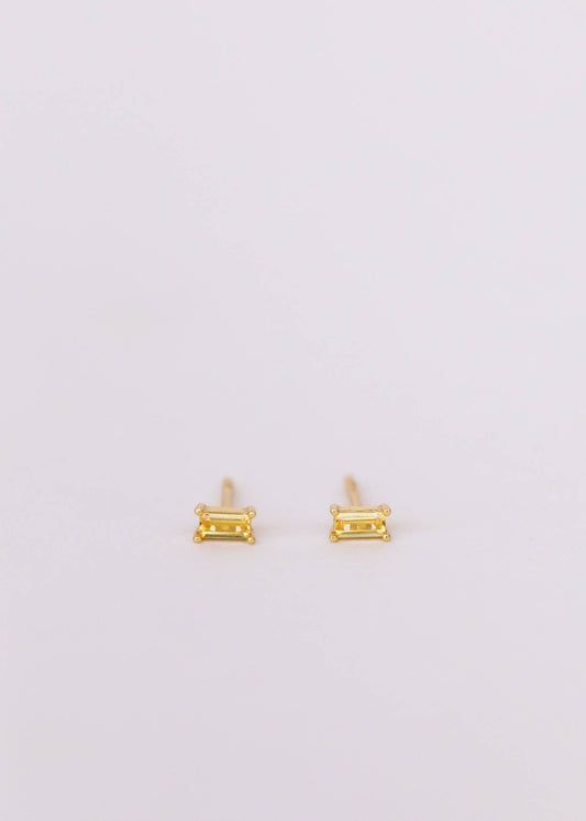 Baguette Lemon Stud Earrings - Spiral Circle