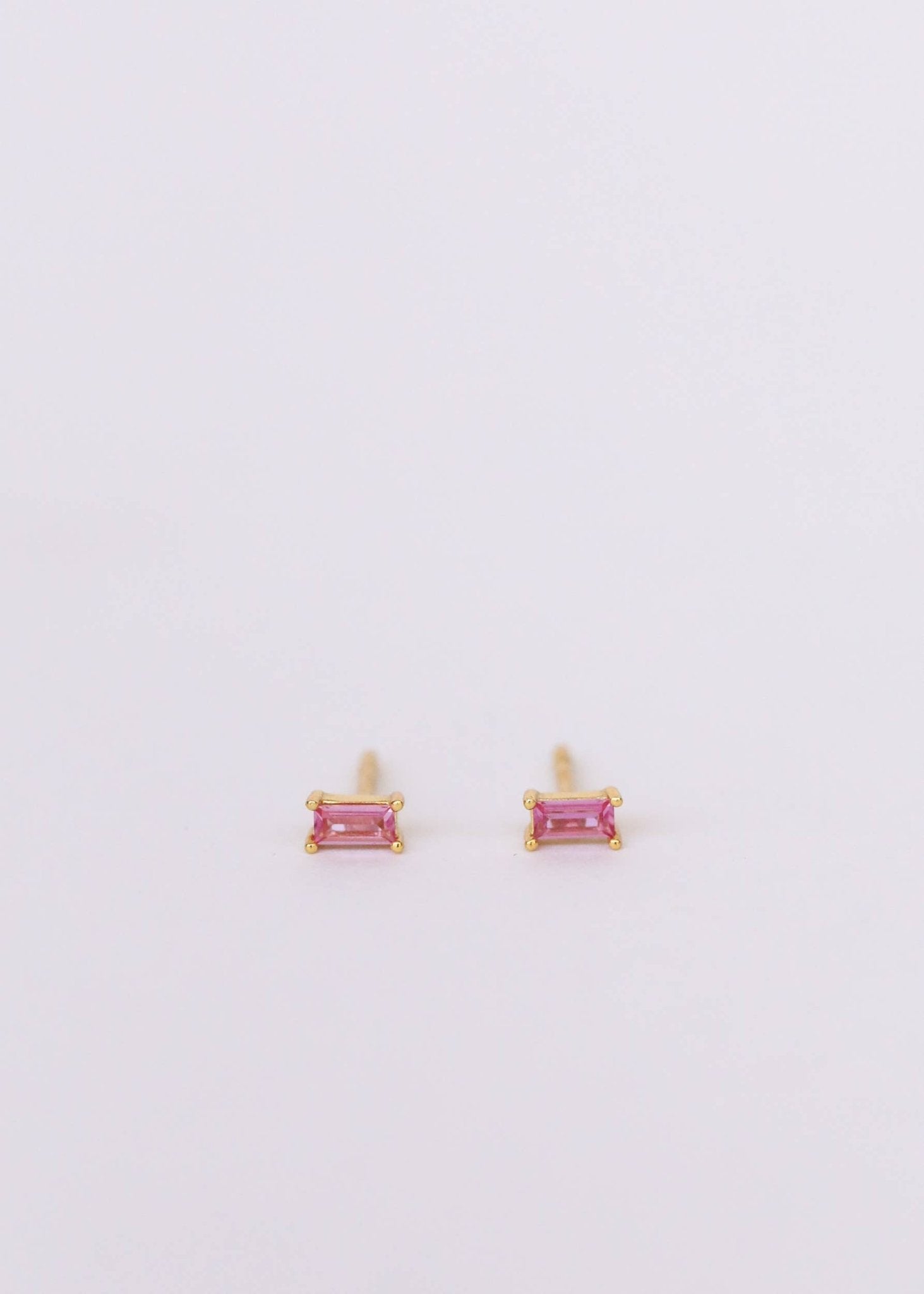 Baguette Rose Stud Earrings - Spiral Circle