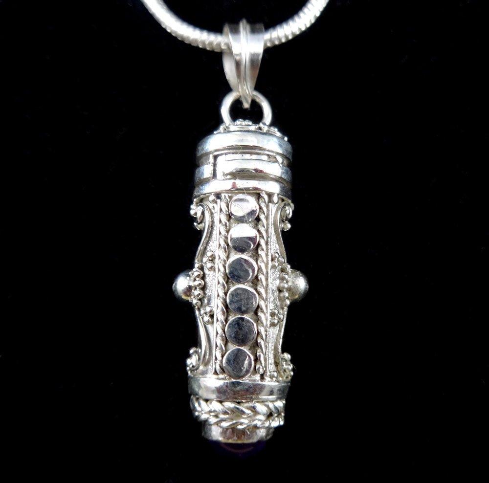 Balinese Potion Box Pendant | Sterling Silver - Spiral Circle