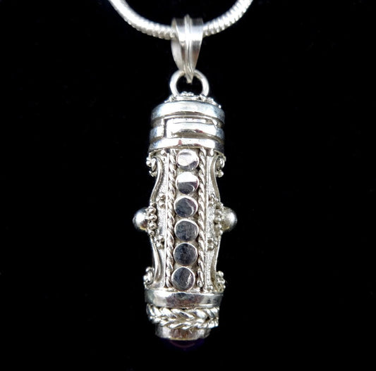 Balinese Potion Box Pendant | Sterling Silver - Spiral Circle