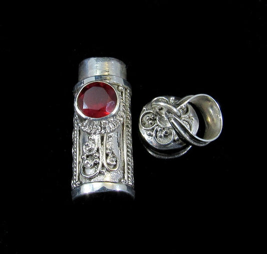 Balinese Potion Box Pendant | Sterling Silver - Spiral Circle