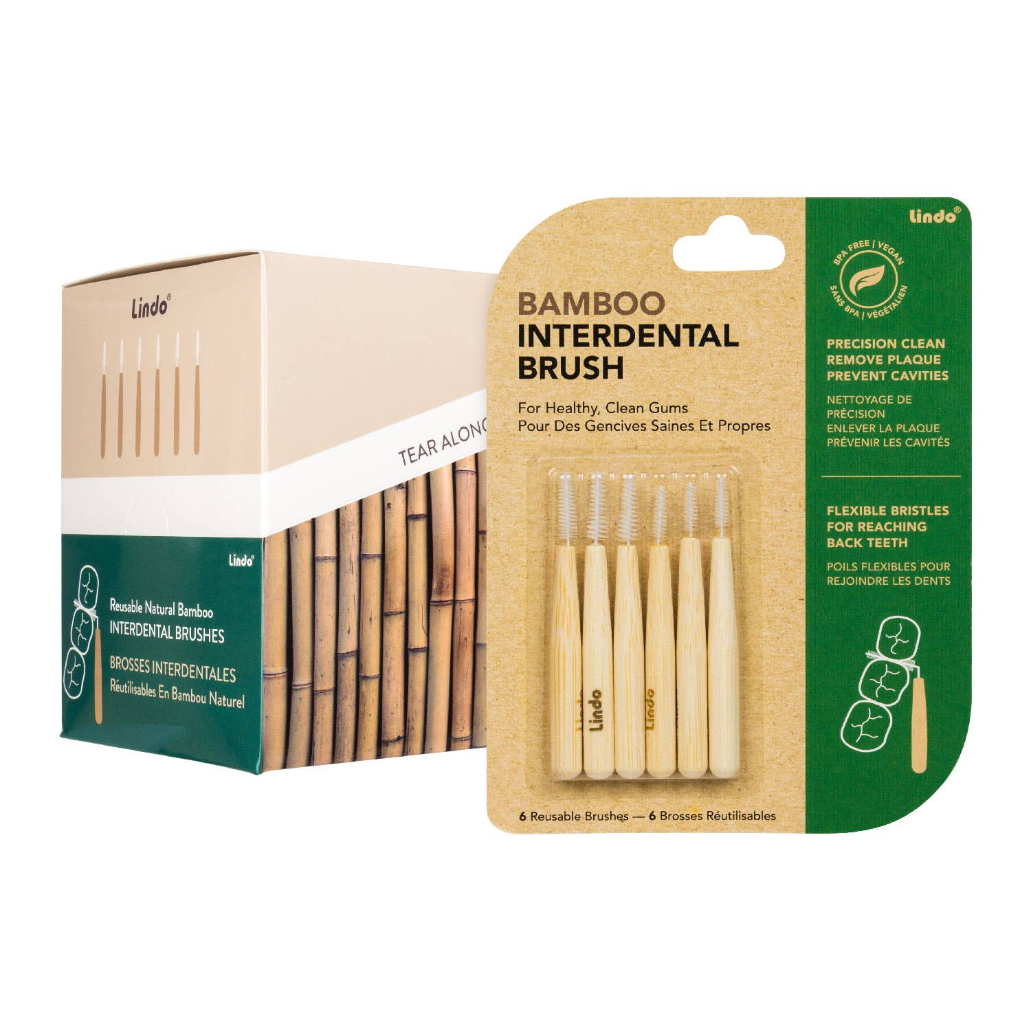 Bamboo Interdental Brushes | 6 Piece - Spiral Circle