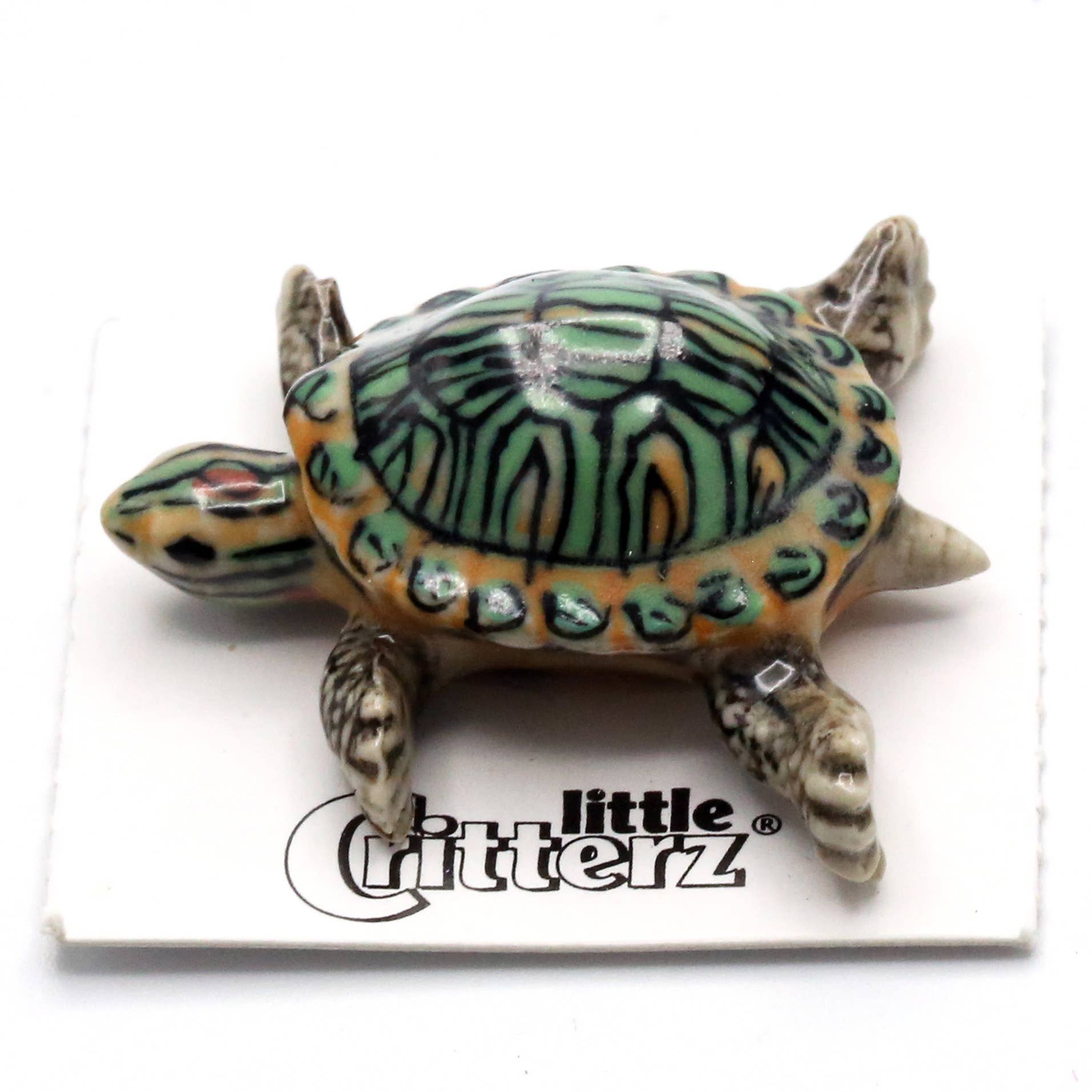 Bask Red-Eared Slider Porcelain Miniature - Spiral Circle