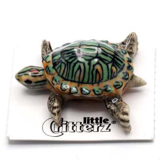 Bask Red-Eared Slider Porcelain Miniature - Spiral Circle