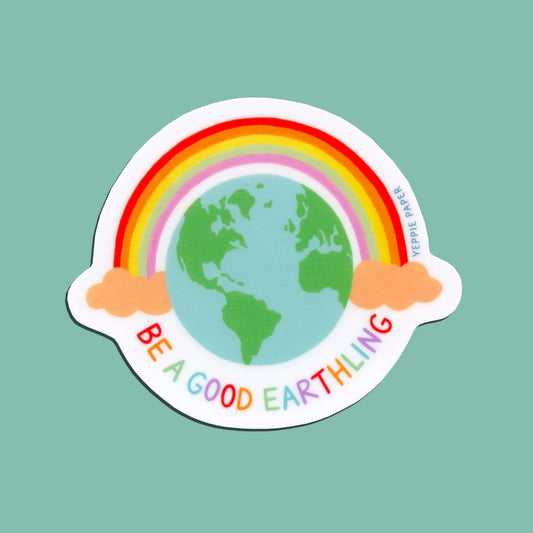 Be A Good Earthling Sticker - Spiral Circle