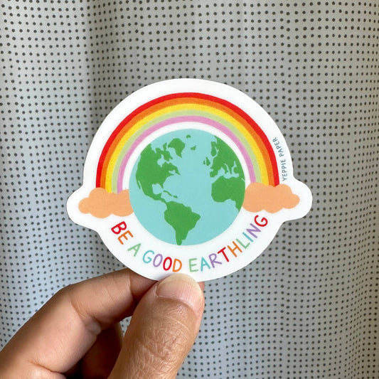 Be A Good Earthling Sticker - Spiral Circle