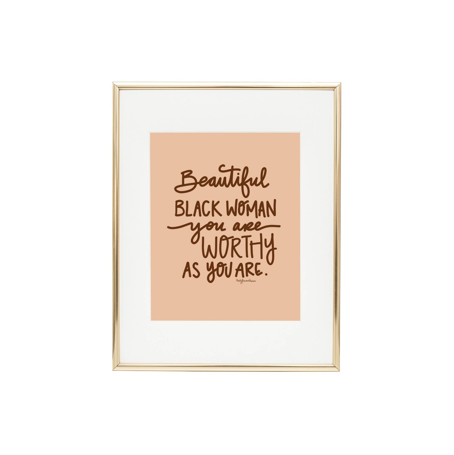Beautiful Black Woman You Are Worthy Wall Art Print - Spiral Circle