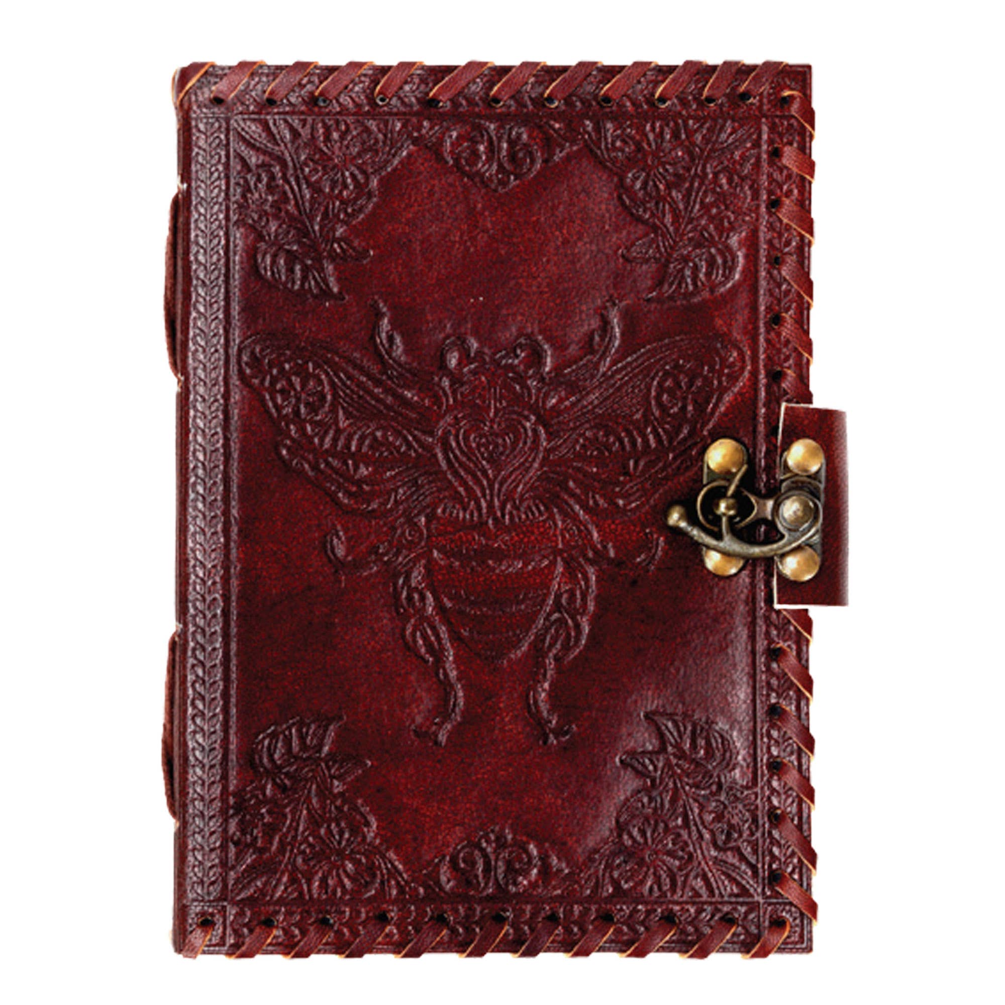 Bee Leather Journal - Spiral Circle