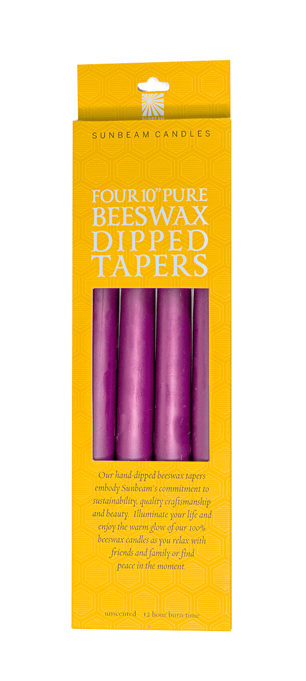 Beeswax 10" Dipped Tapers | Royal Purple - Spiral Circle