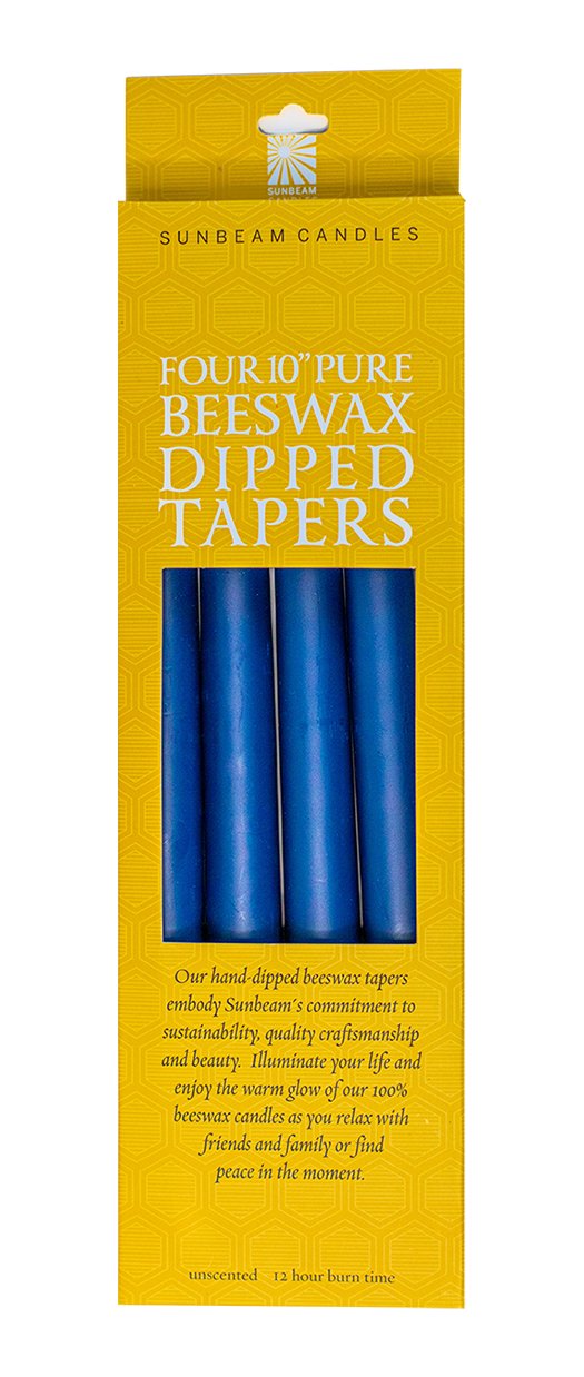 Beeswax 10" Dipped Tapers | Sapphire Blue - Spiral Circle