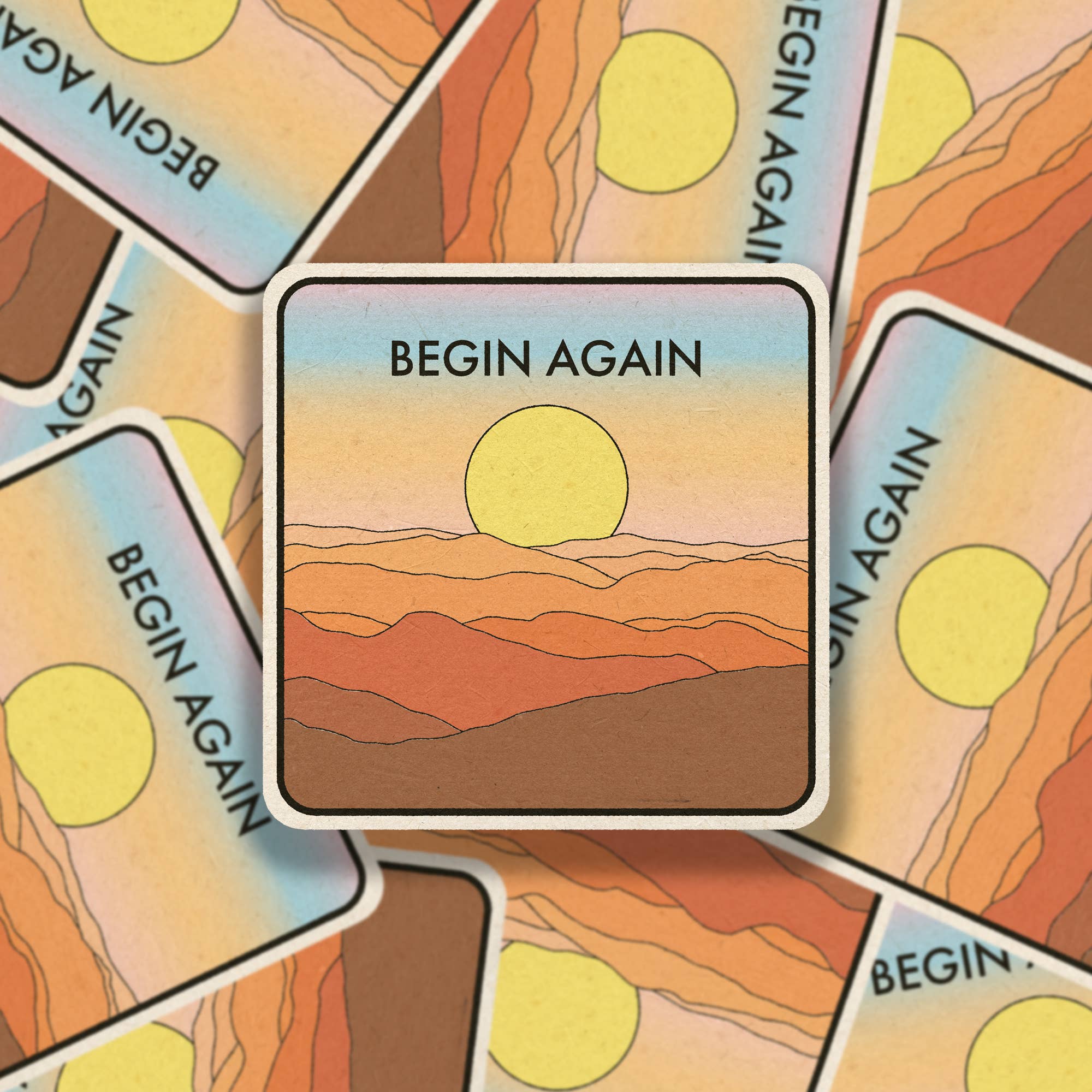 Begin Again Sticker - Spiral Circle