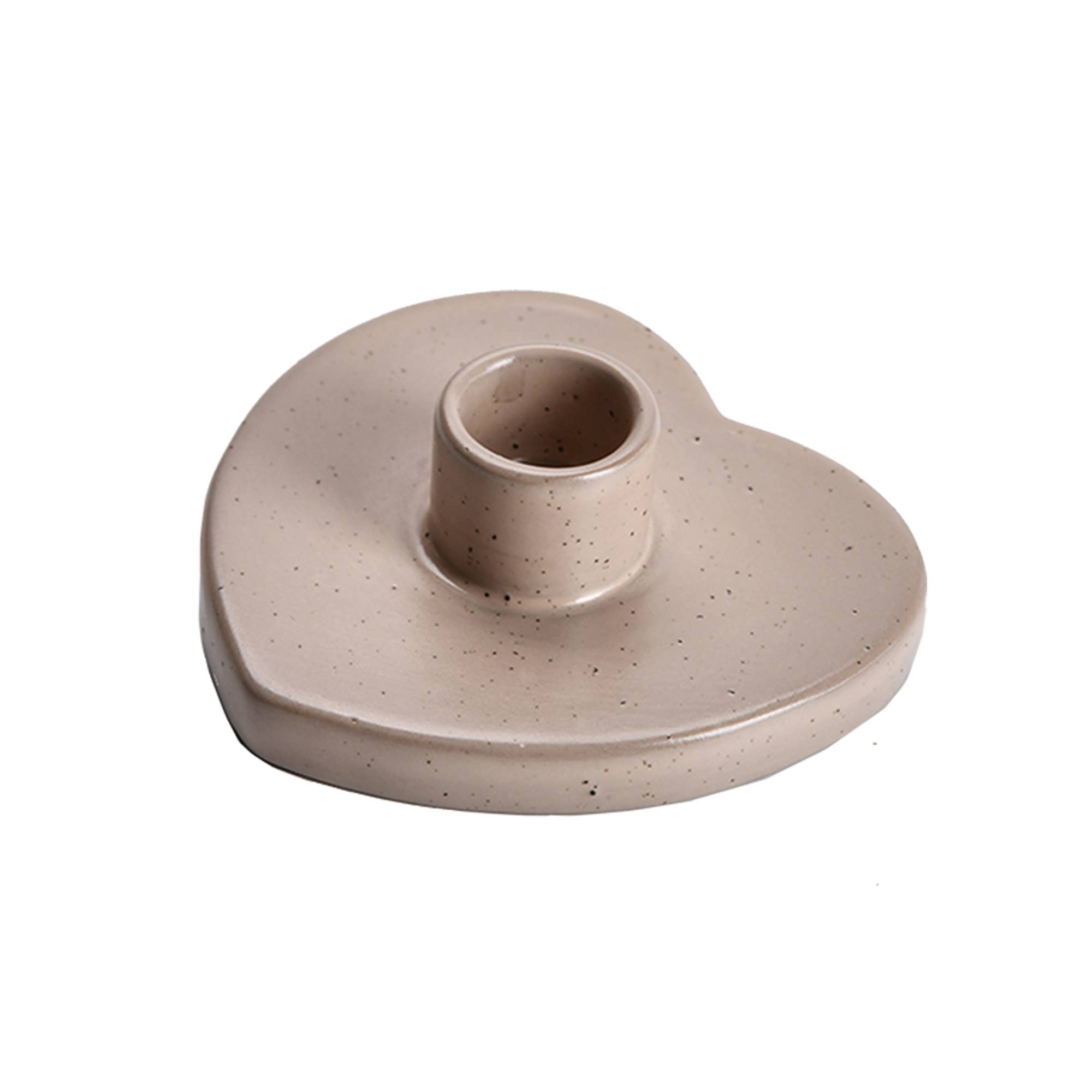 Beige Heart Shaped Ceramic Palo Santo Burner 3.5'' - Spiral Circle