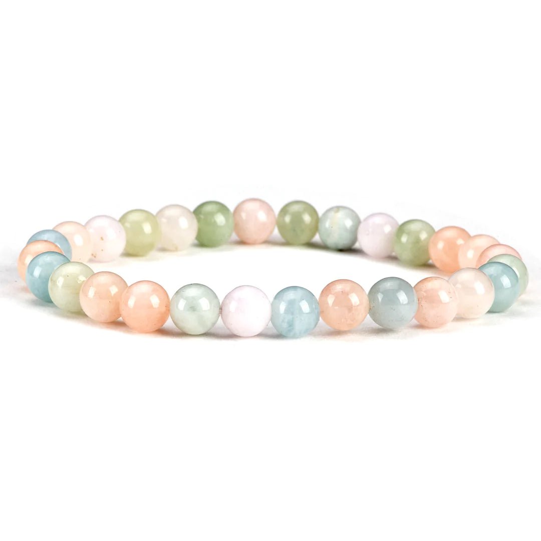 Multicolor Beryl Bracelet Elastic Bracelet Morganite, Aquamarine